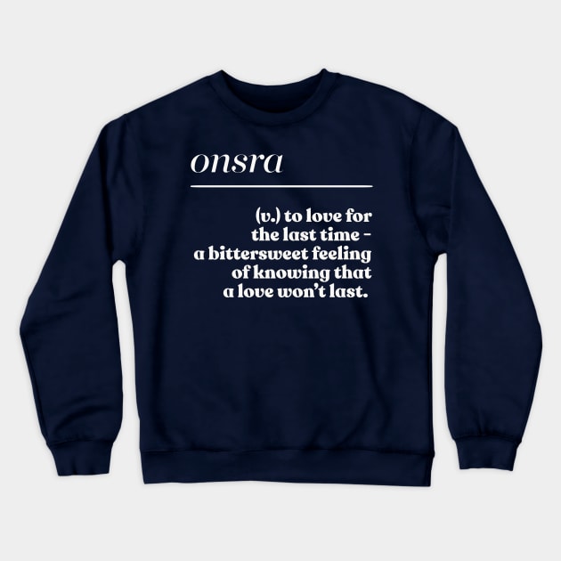 Onsra / Etymology Lover Typography Design Crewneck Sweatshirt by DankFutura